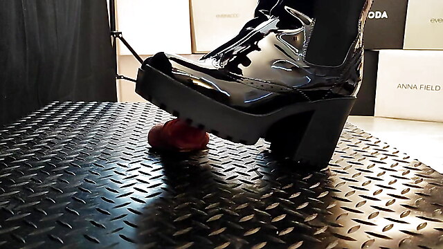 Leather boots slave, shoes foot torture, italian foot mistress, femdom cum boots, pov sole boots