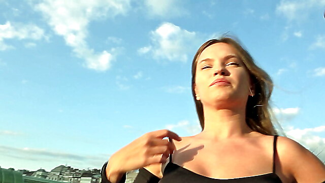 Public pickup tits, rough fuck in the mouth, jeans skinny, floppy tits rough, jacket sex public